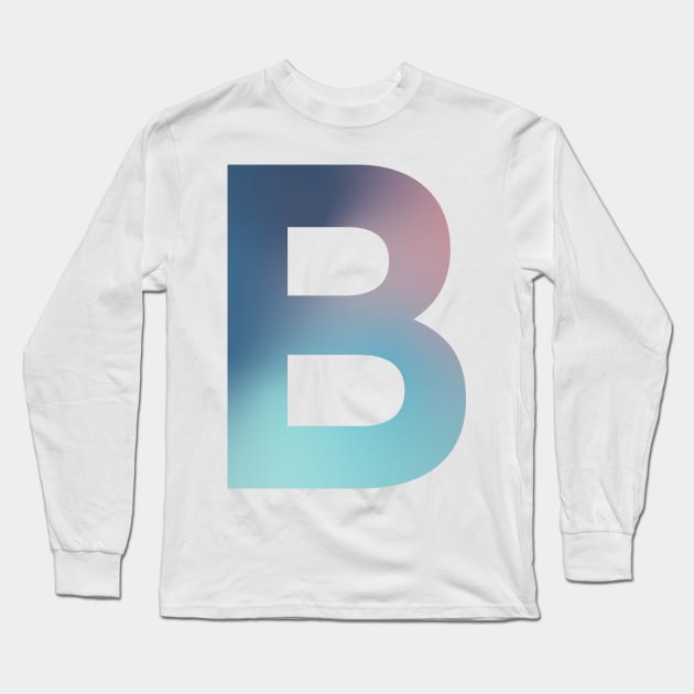 Gradient Letter B Initial Alphabet Long Sleeve T-Shirt by murialbezanson